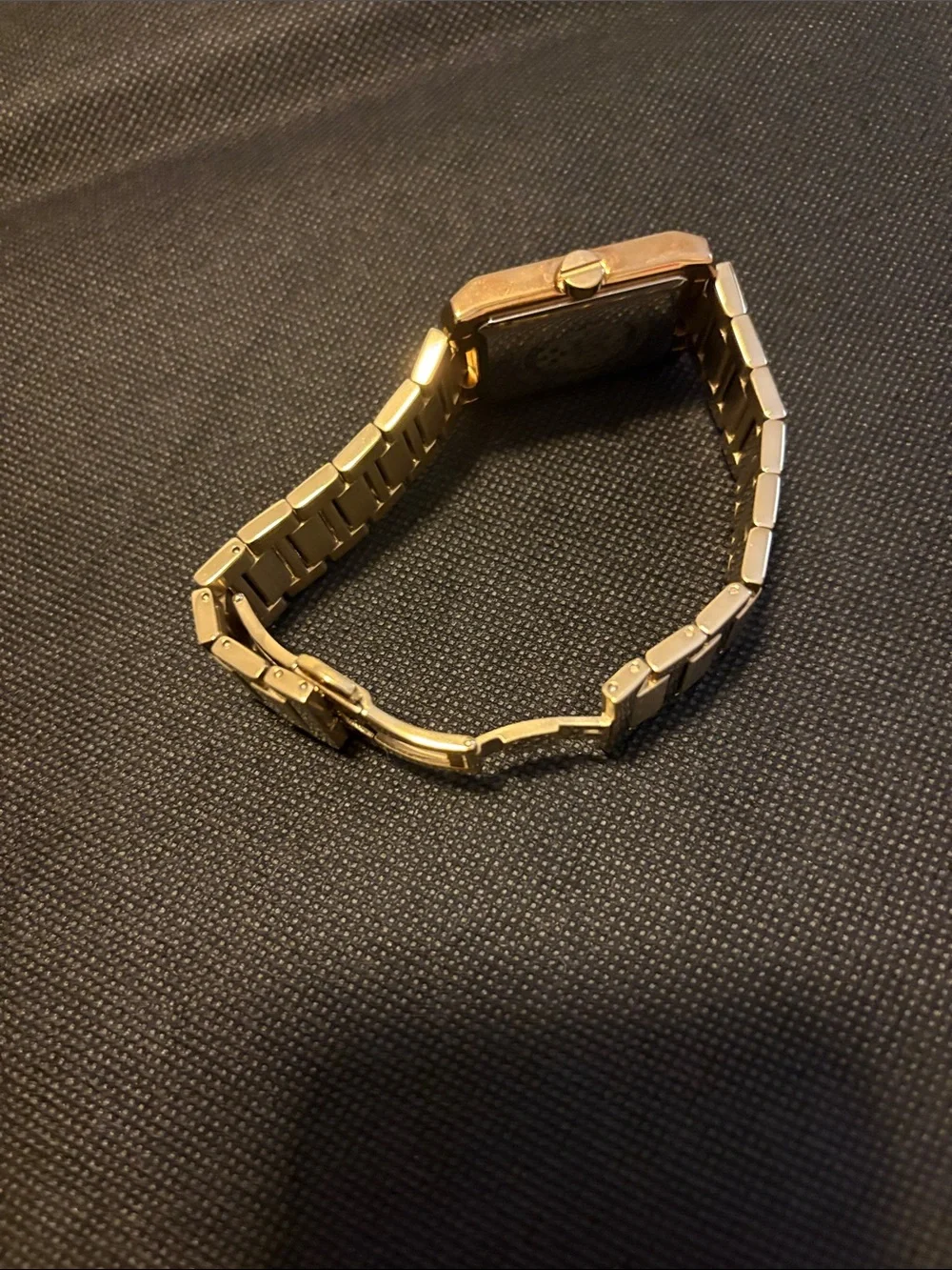 Vince Camuto Gold-Tone Rectangular Men's Bracelet Watch unisex